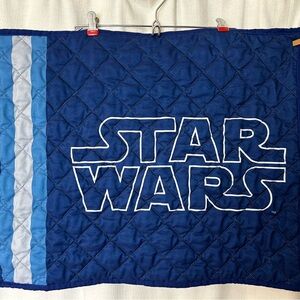 Pillowcase: vintage? Star wars logo scifi movie quilted used